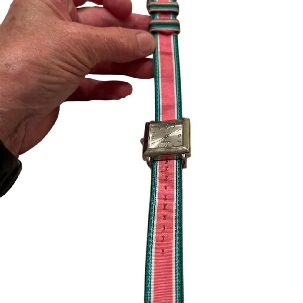 Vernier Women's Quartz Watch Silver Dial Multicolor Nylon Band tested vintage